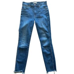 Madewell 10" High-Rise Skinny Jeans Raw Hem Size 28